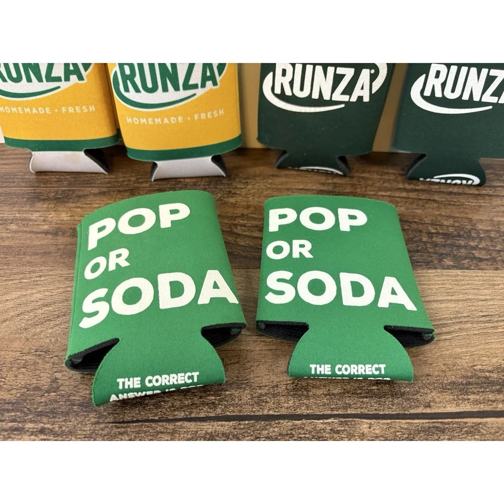 Lot Of 6 Runza Restaurants Can Koozies Koozie Fast Food Hamburgers Soda Pop